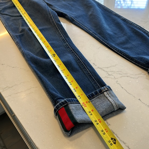 100% authentic Gucci Jeans 👖with Gucci red and green trim on cuffs - Picture 11 of 14